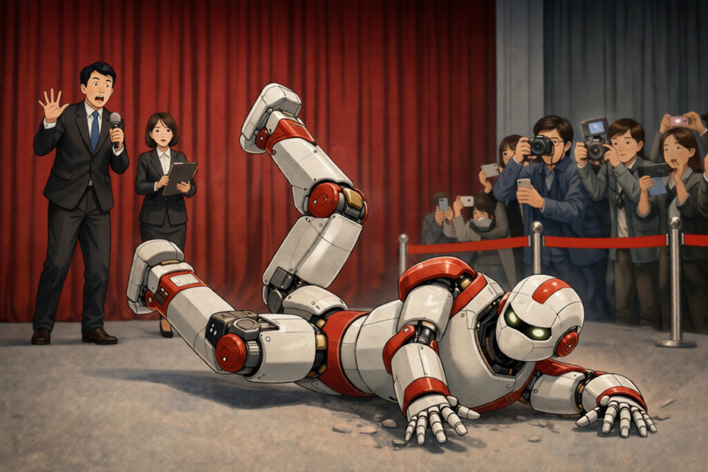 中国製ロボットの転倒